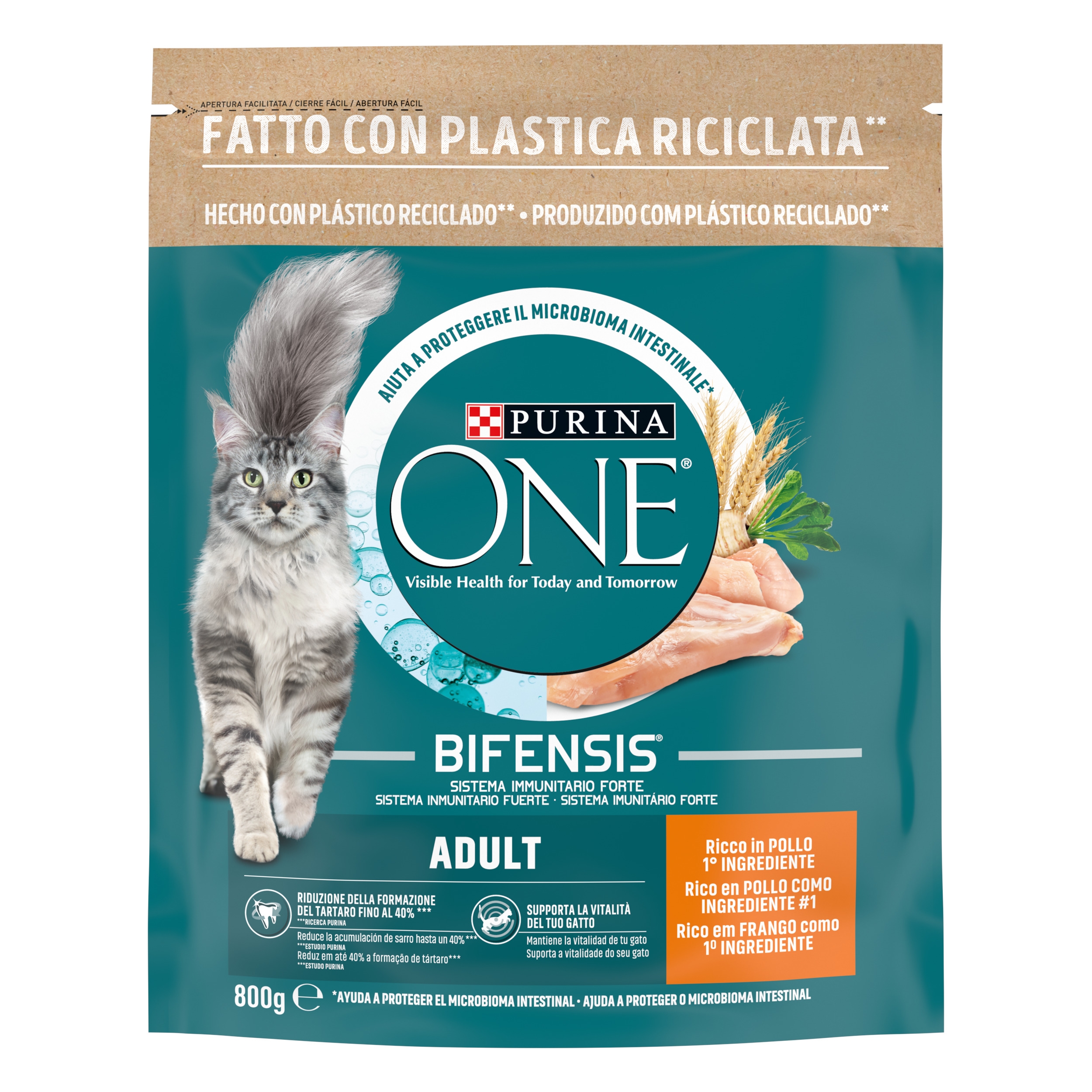 PURINA ONE® Pienso para Gatos Adultos Pollo y Cereales Purina®